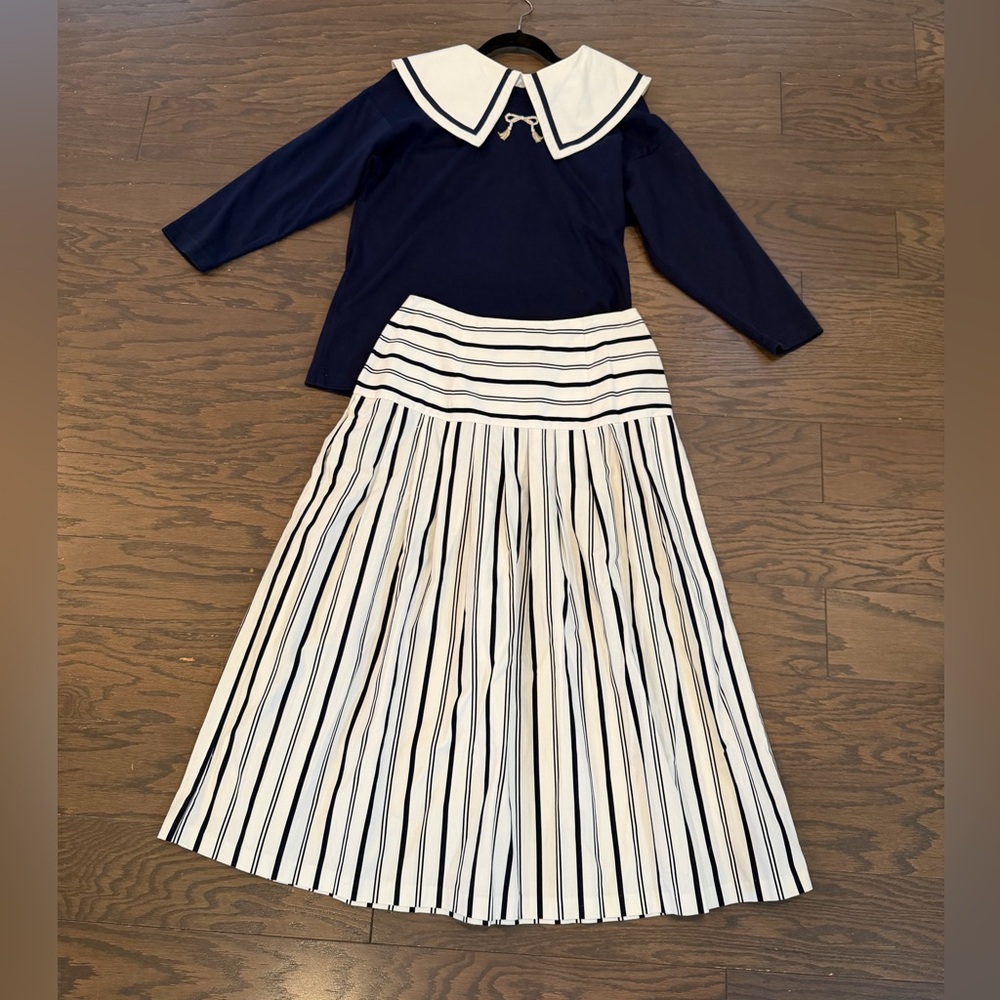 Lanz Originals Vintage Sailor - Nautical Theme Skirt and Top Set Size 12